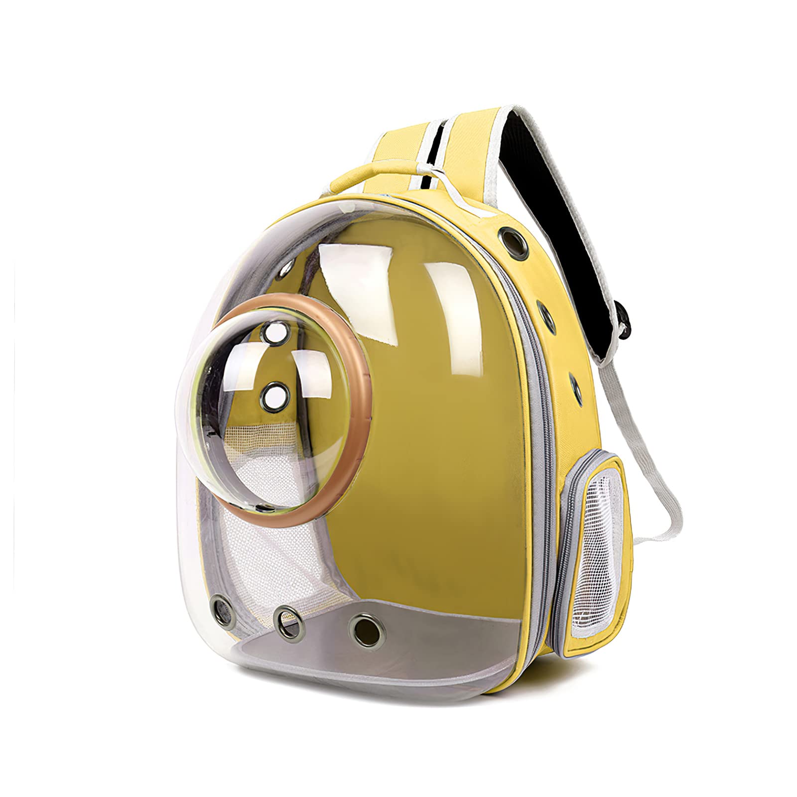 Sac à dos pour chat et chien jaune étanche avec capsule spatiale hublot aéré