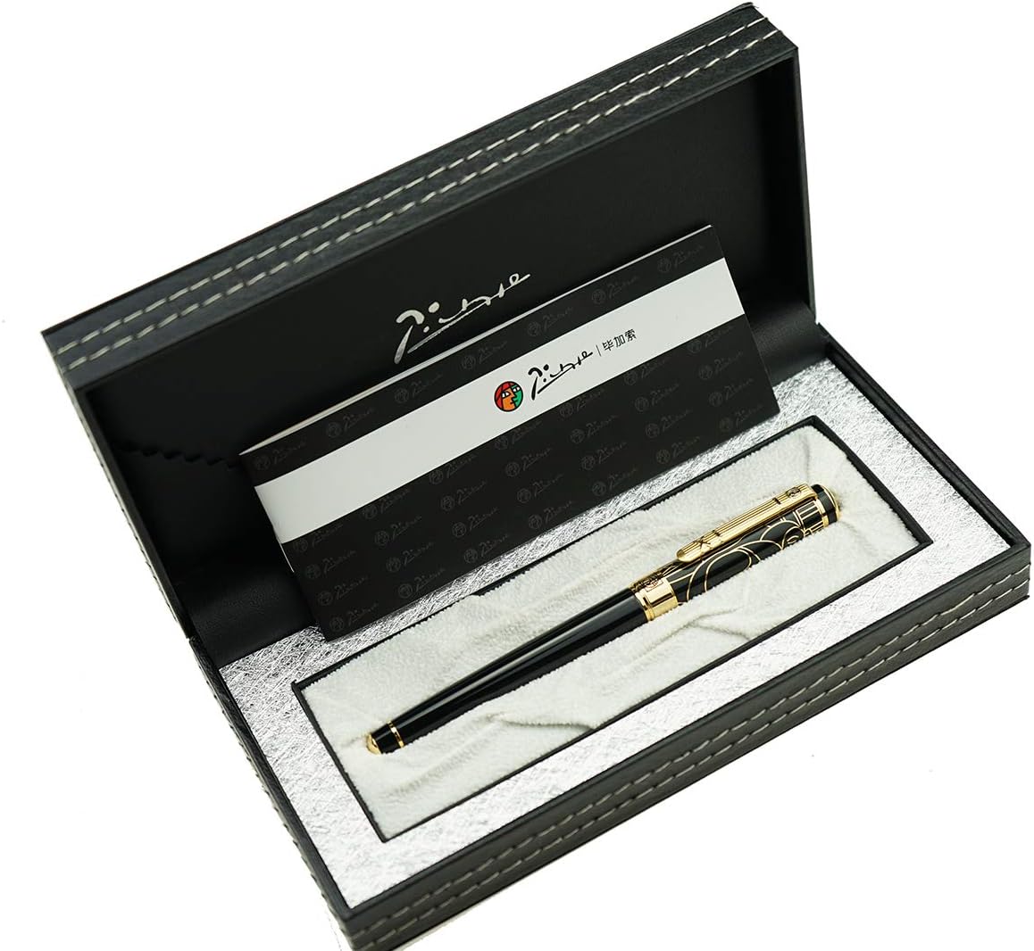 erofa Picasso 902 Gentleman Collection Fountain Pen Fude Nib Writing Gift Pen with Original Box (Black Relievo)