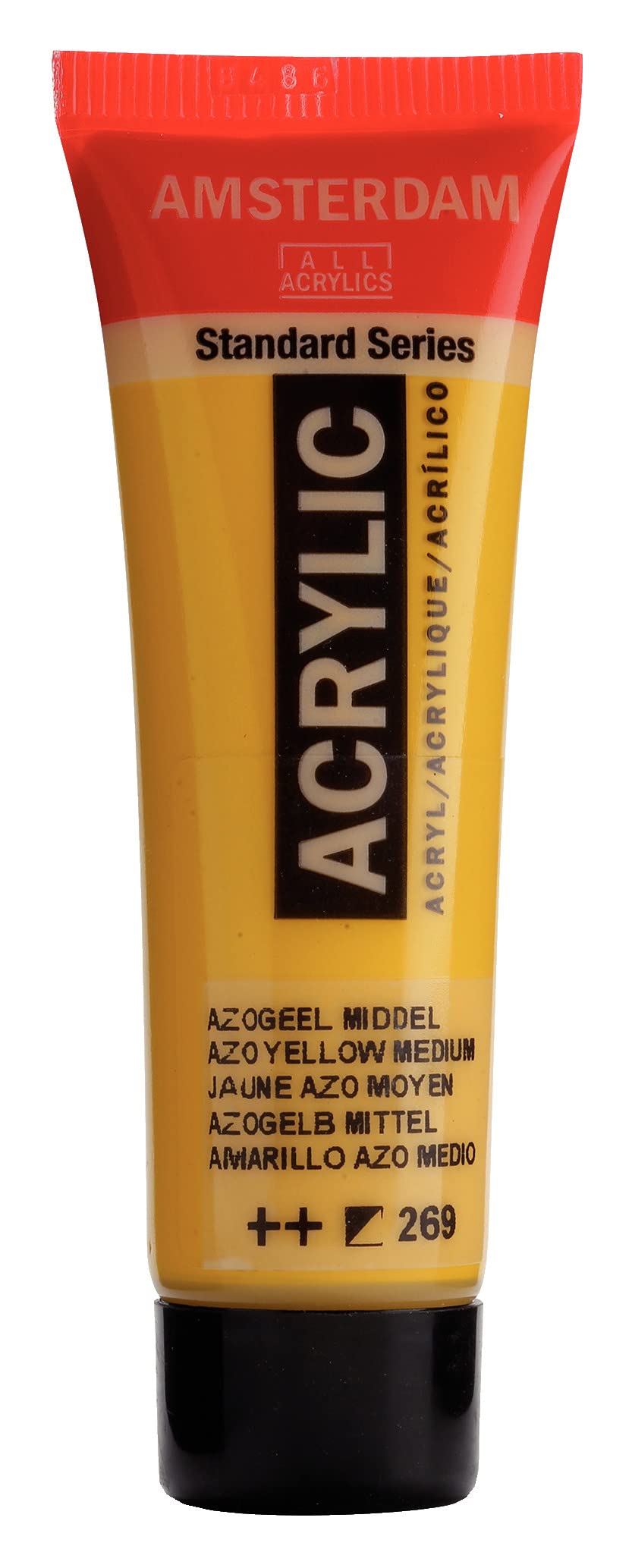 Amsterdam Azo Yellow Medium Standard Series Acrylic Paint Tube - 20 Ml - Semi-Opaque, High Lightfastness, Versatile Medium Viscosity, Durable & Flexible Paint Film, Water-Based, Made In Netherlands