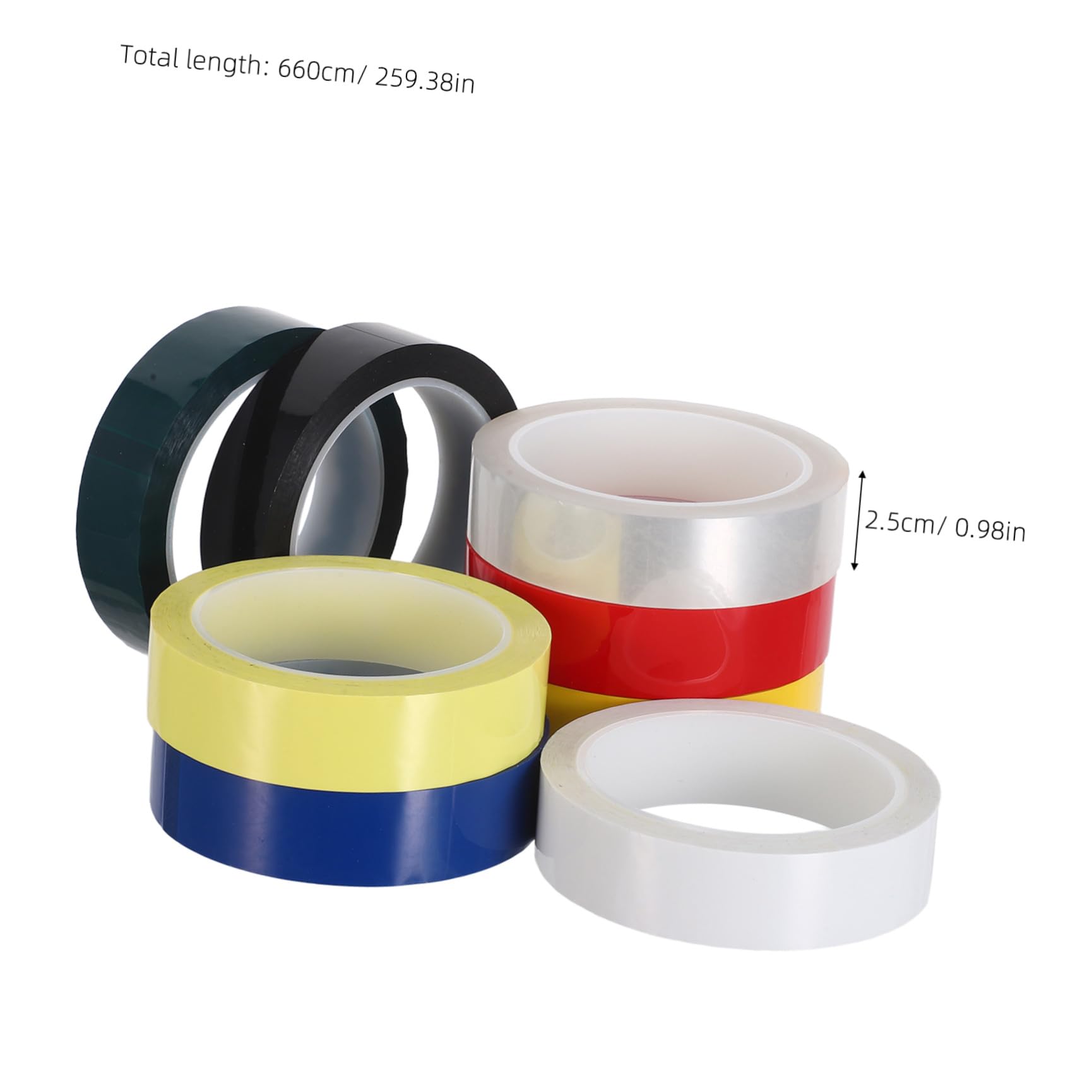 VILLCASE 8 Stück Buntes Markierungsband 2,5cm X 6,6m Selbstklebend Beschriftbar Malerband für Basteln Schule Büro