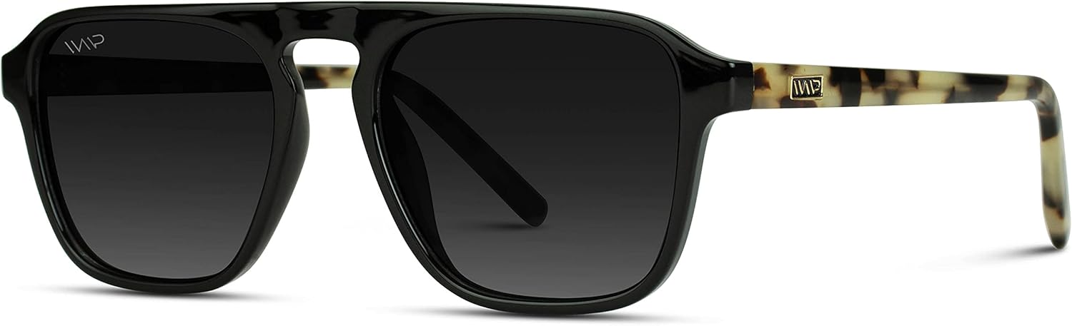 WearMe Pro Polarized Modern Aviator One-Bridge Square Mens Sunglasses - Image 4