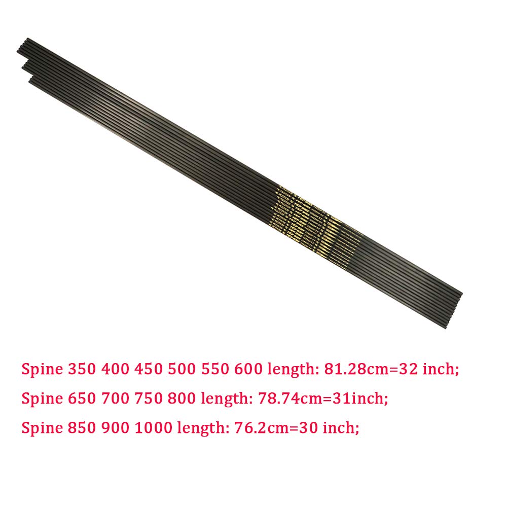 ACCMOS 12 pièces ID6.2mm 3K Tubes de flèche en carbone 32/33 pouces colonne vertébrale 200 250 300 350 400 500 tir à l'arc bricolage chasse tir  18