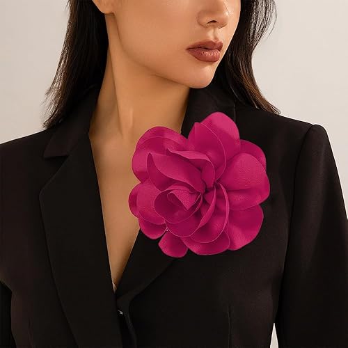 Miniatura 3 de Broches de tela con rosas para mujer, alfileres de flores para ropa, vestidos, extra grandes, negro, blanco, rojo, broches y alfileres para mujer,