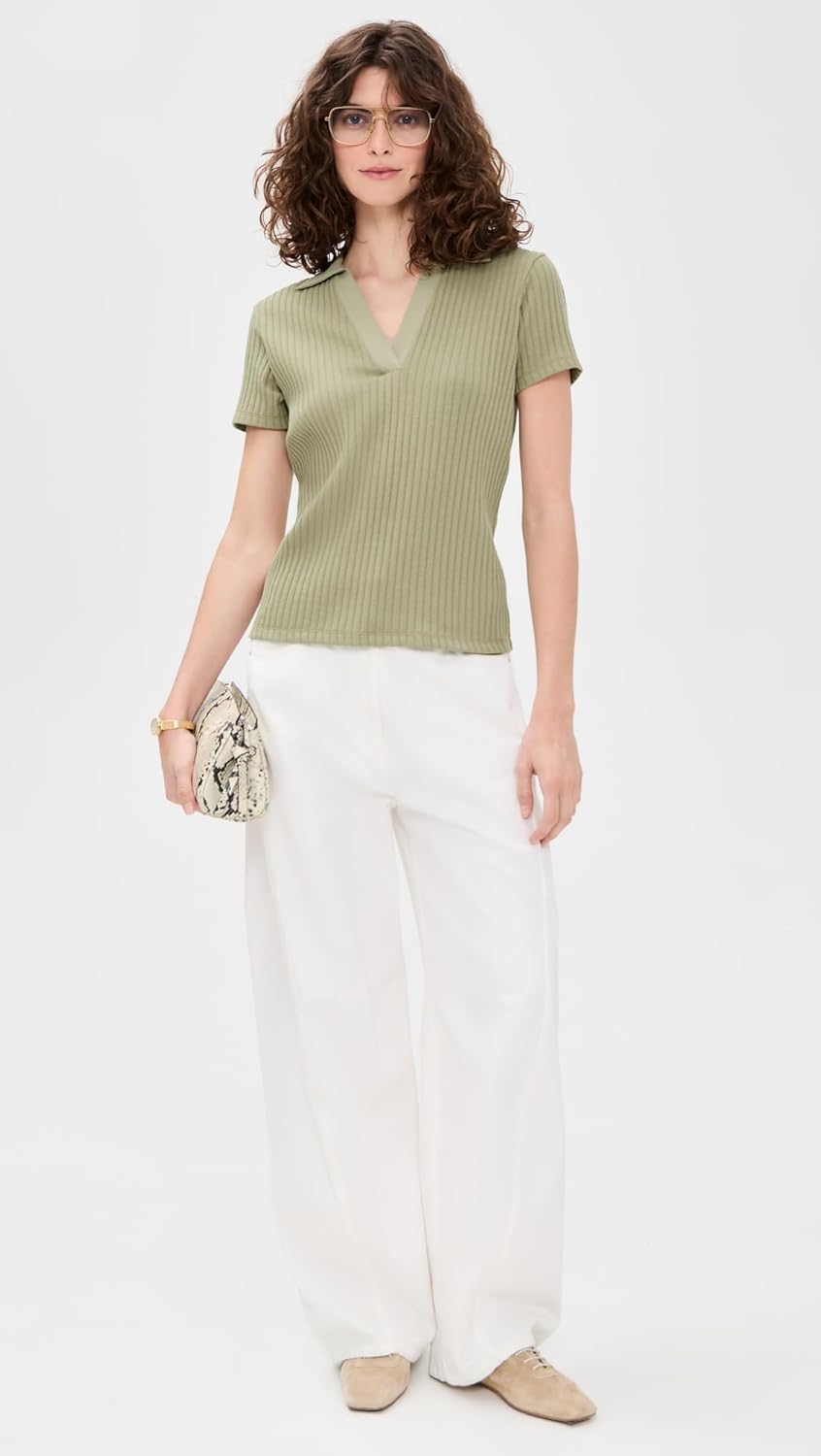 Vince Women's Rib Short Sleeve Polo - Image 5