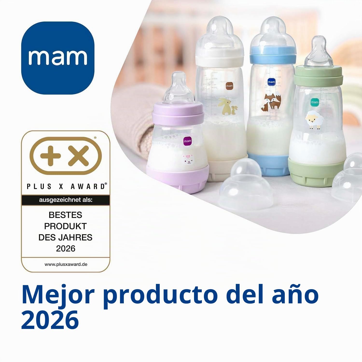 MAM Botella anticólicos, 160 + 260 ml, juego de 2 unidades, incluye tetina tamaño 1 desde el nacimiento 0+