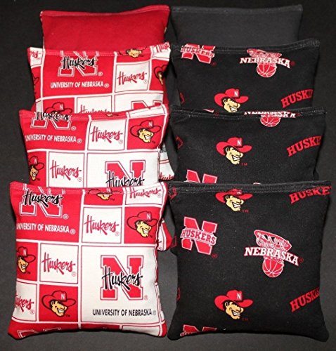 Resin Filled Set of 8 Cornhole Bean Bags - Nebraska