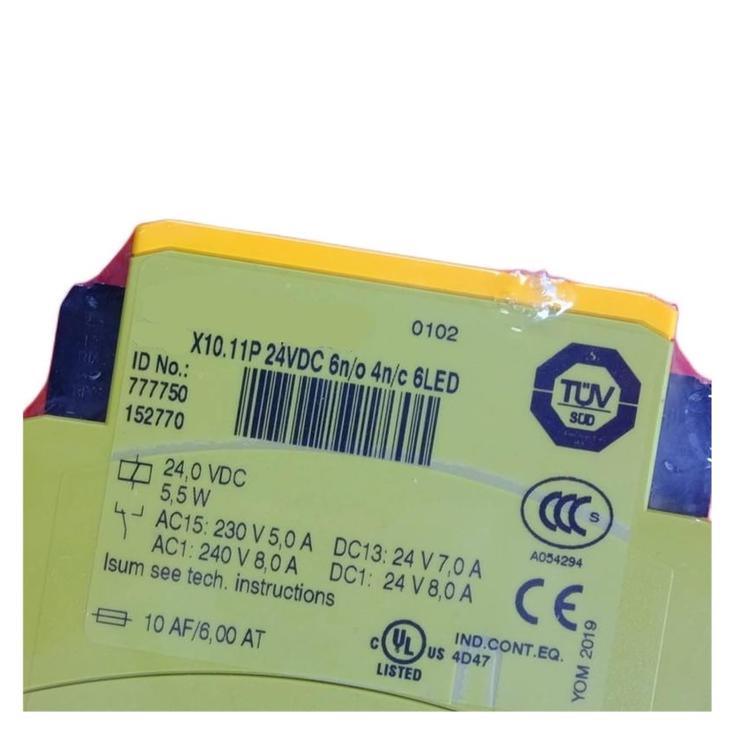 777750 Relay Module X10.11P 24VDC 6n/o 4n/c 6LED