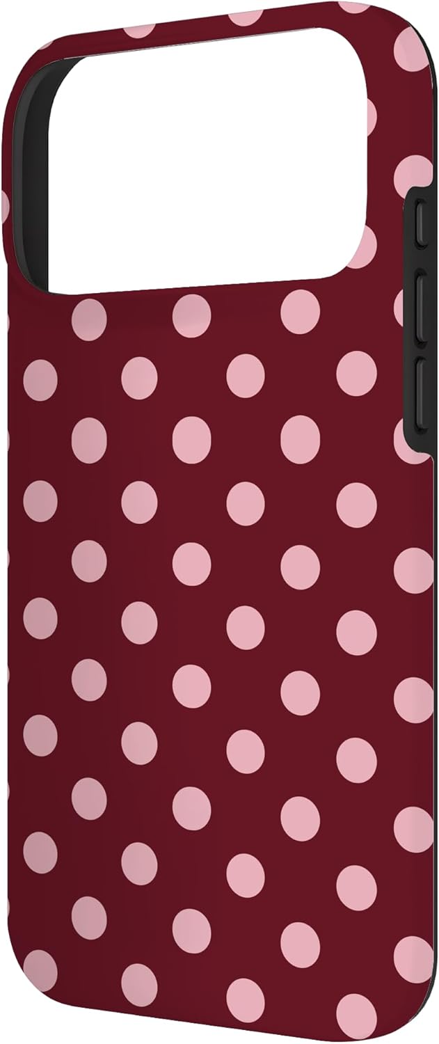 Marroon Red and Pink Polka Dots Classic Coquette Polkadots Case for iPhone 17 Pro Max