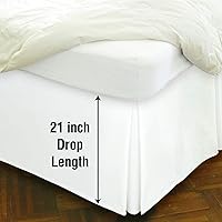 Vista 5 de Space Maker - Falda de cama extra larga de 21 pulgadas, tamaño Queen, color blanco
