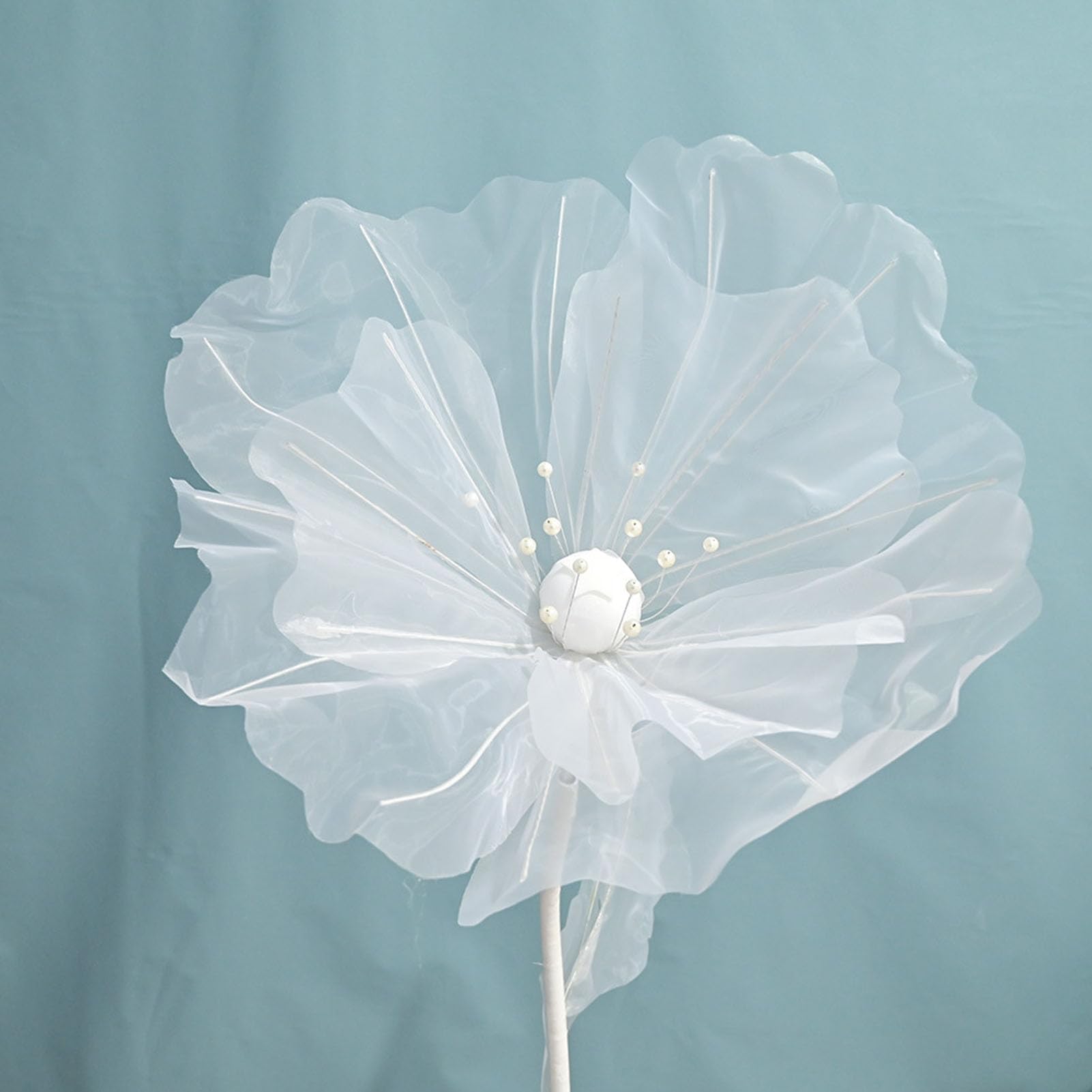 Fleurs artificielles en organza blanc pour décoration de mariage et shooting photo