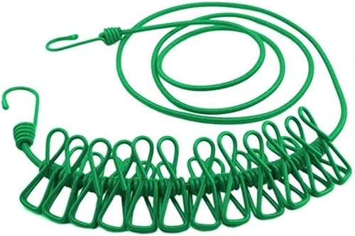 Cepansail Tendedero elástico portátil de viaje ajustable con 12 pinzas para la ropa para uso en exteriores e interiores (negro)