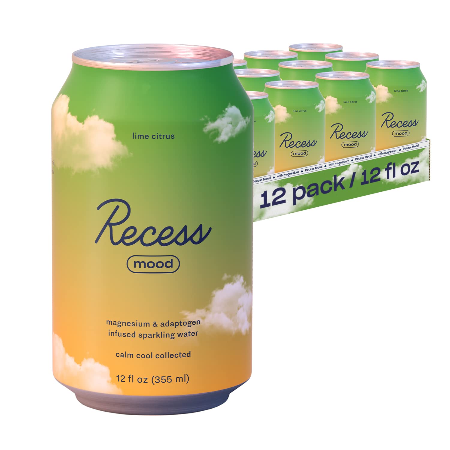 Recess Mood Magnesium Supplement Drink Calming Beverage, Lemon Balm for Calm, Relax