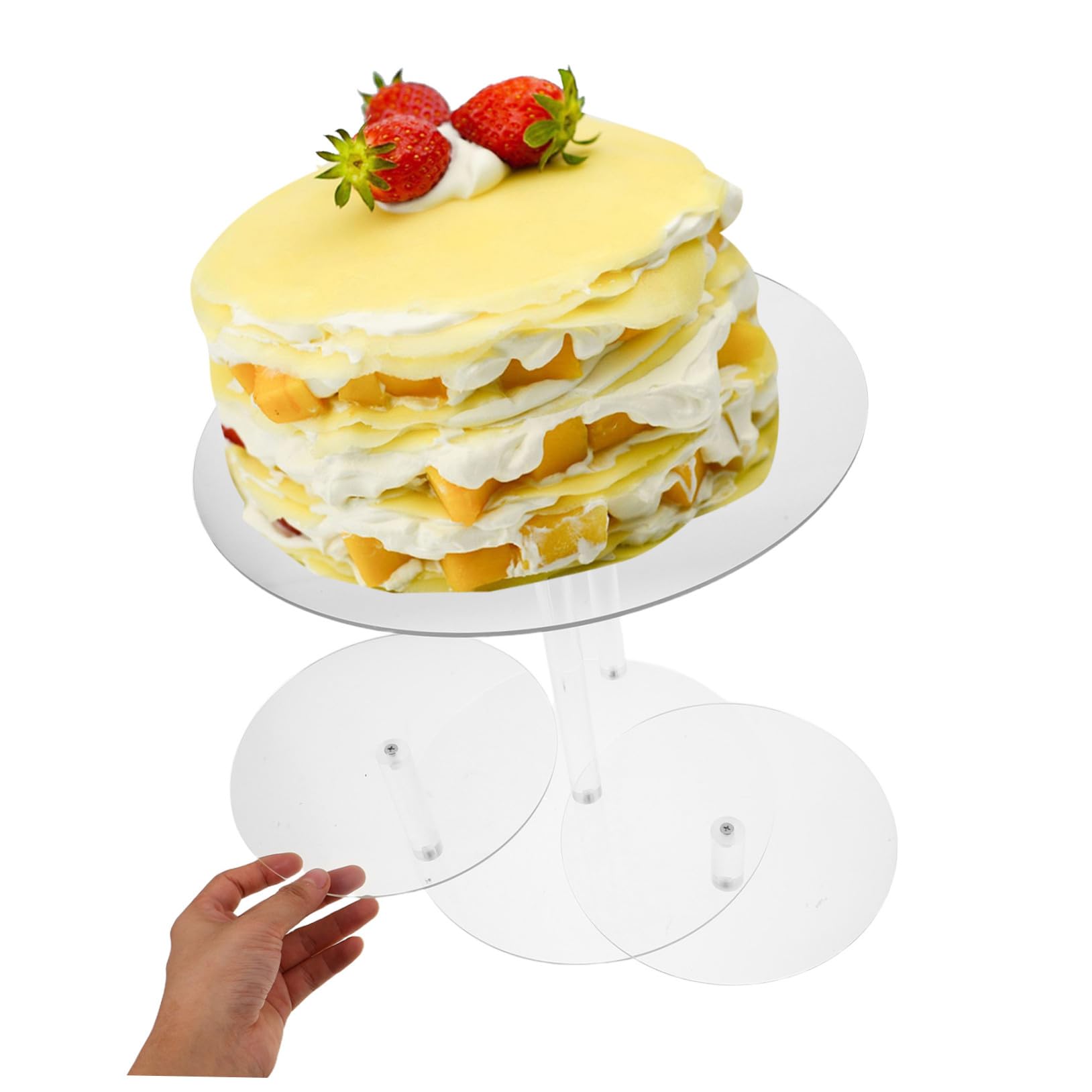 Cabilock 4nivel Soporte para Tartas de Varios Redondo Transparente para Pasteles y Cupcakes Bandejas para Servir Mesa de Postres Expositor Acrílico para Fiestas de Té y Bodas