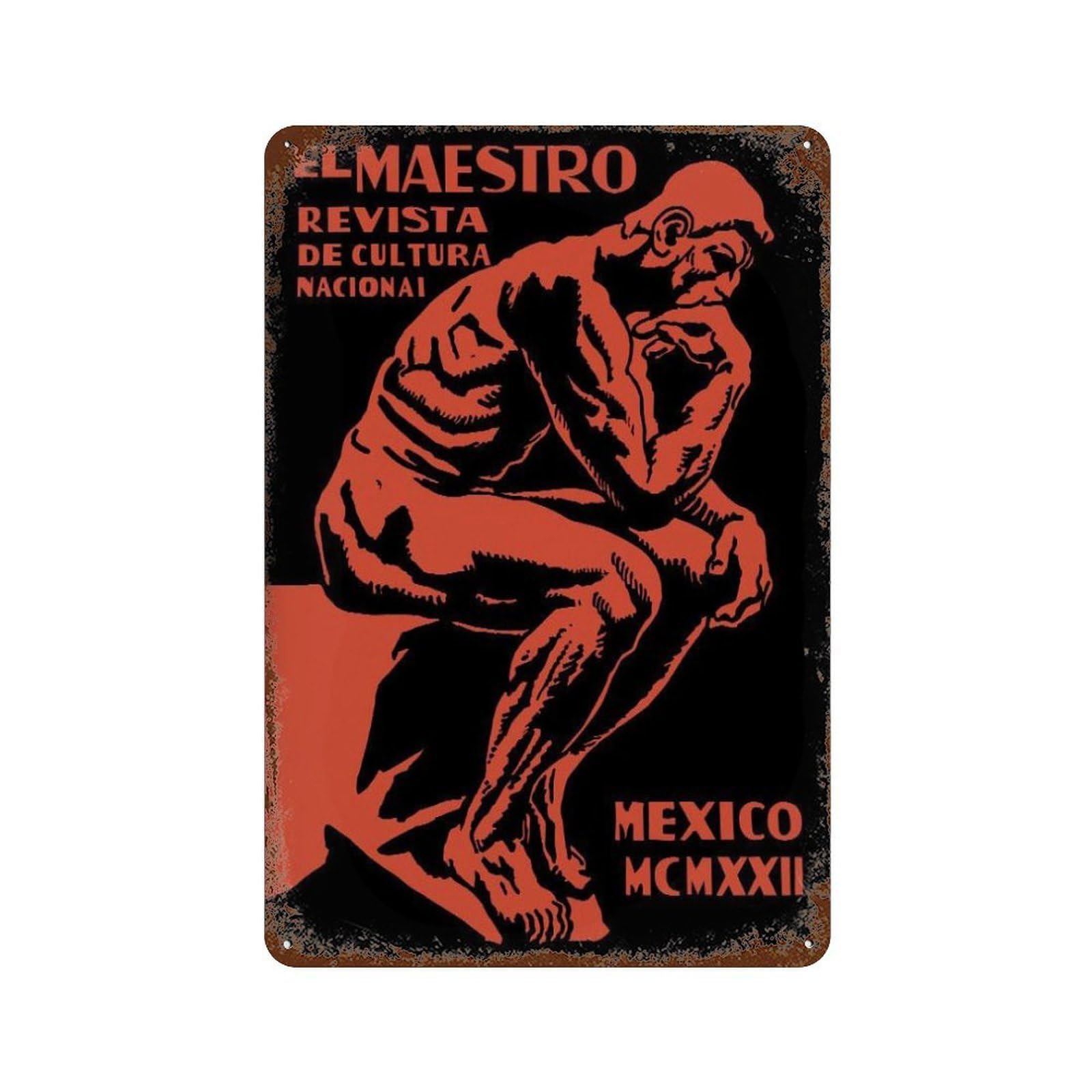 xiaoxiaoshen El Maestro Mexican Latin American Decor Wall Decor Art Metal Tin Poster Modern Home Decor Art Home Bar Shop Decorations Vintage Sign 30x20cm