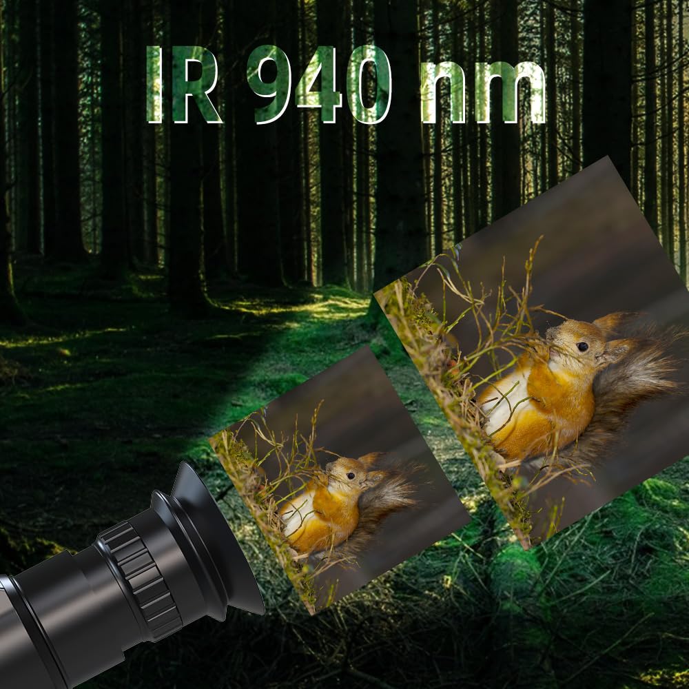 Monokular cyfrowy 1080P z latarką na podczerwień 940 nm do obserwacji dzikiej przyrody o niskiej widoczności w nocy