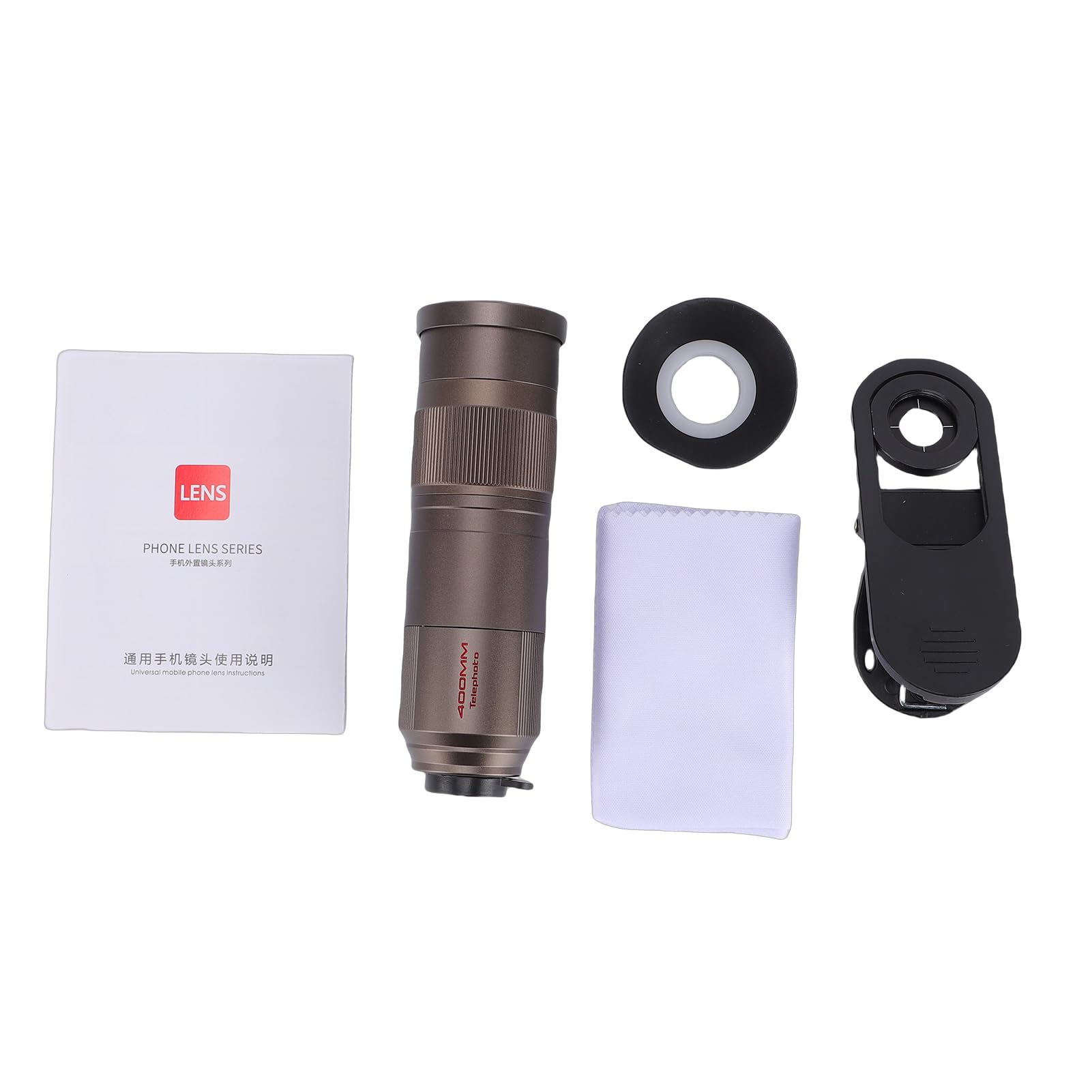 Jiawu Teleobiettivo, Kit Obiettivo Fotocamera per Telefono Stretto/panoramico da 400 Mm, Obiettivo Macro con, Adatto per la Maggior Parte della Fotografia di Smartphone