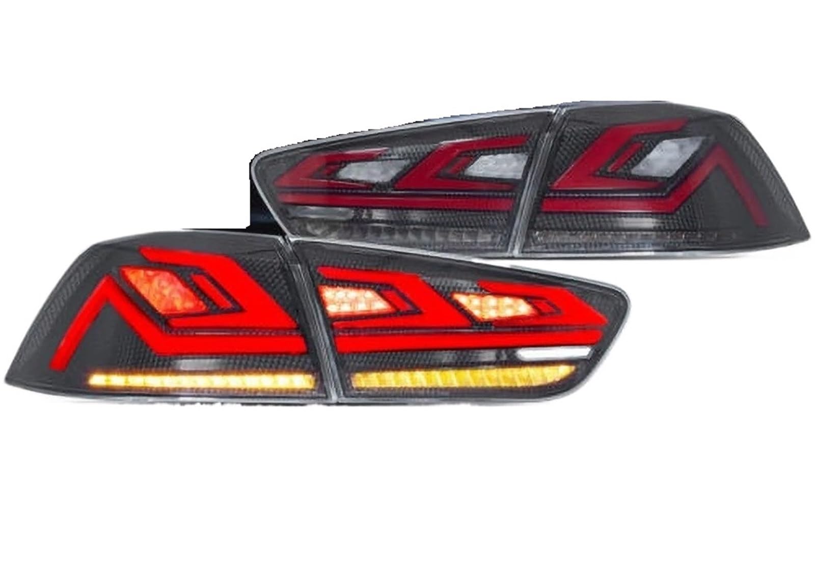 Fanale Posteriore Per Mitsubishi Per Lancer Per EVO X 2008-2018 Dinamica LED Segnale Di Freno Luce Tuning Auto Fanale Posteriore Montaggio Gruppo Luci Posteriori(A Gray Mirror)