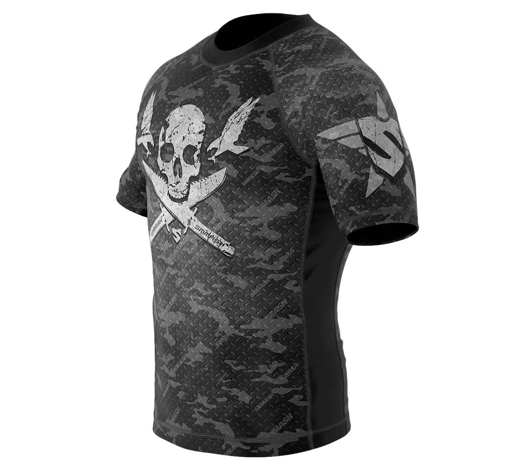 SMMASH Rashguard Homme Manche Courte Tee Shirt de Compression Shirt MMA Running Sport Boxe MMA RDX Kickboxing Krav Maga