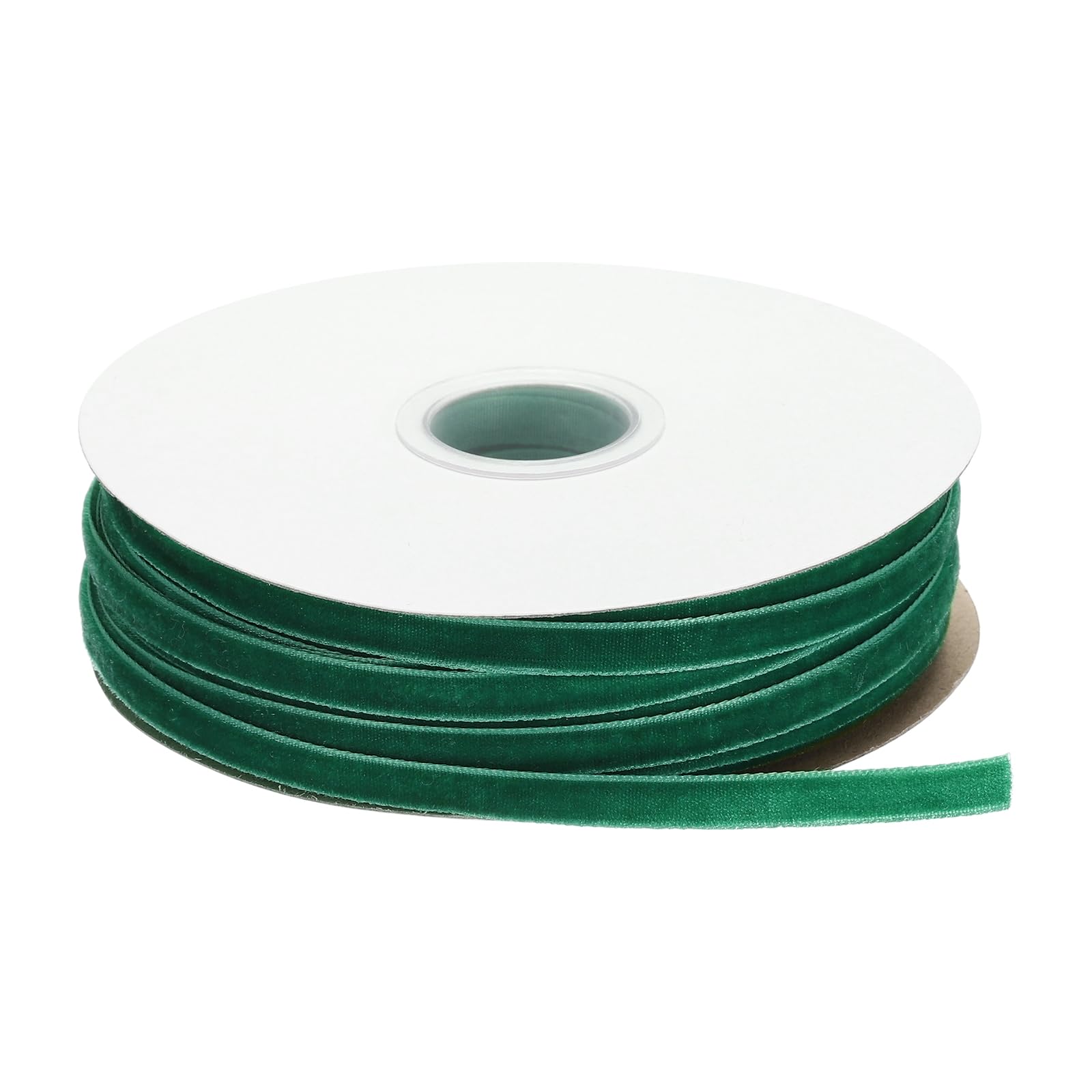 sourcing map Velvet Ribbon 1/4 Inch x 50 Yard Single Face Spool Silky Velvet Fabric for Bouquets DIY Crafts Gift Wrapping Wedding Party Dark Green
