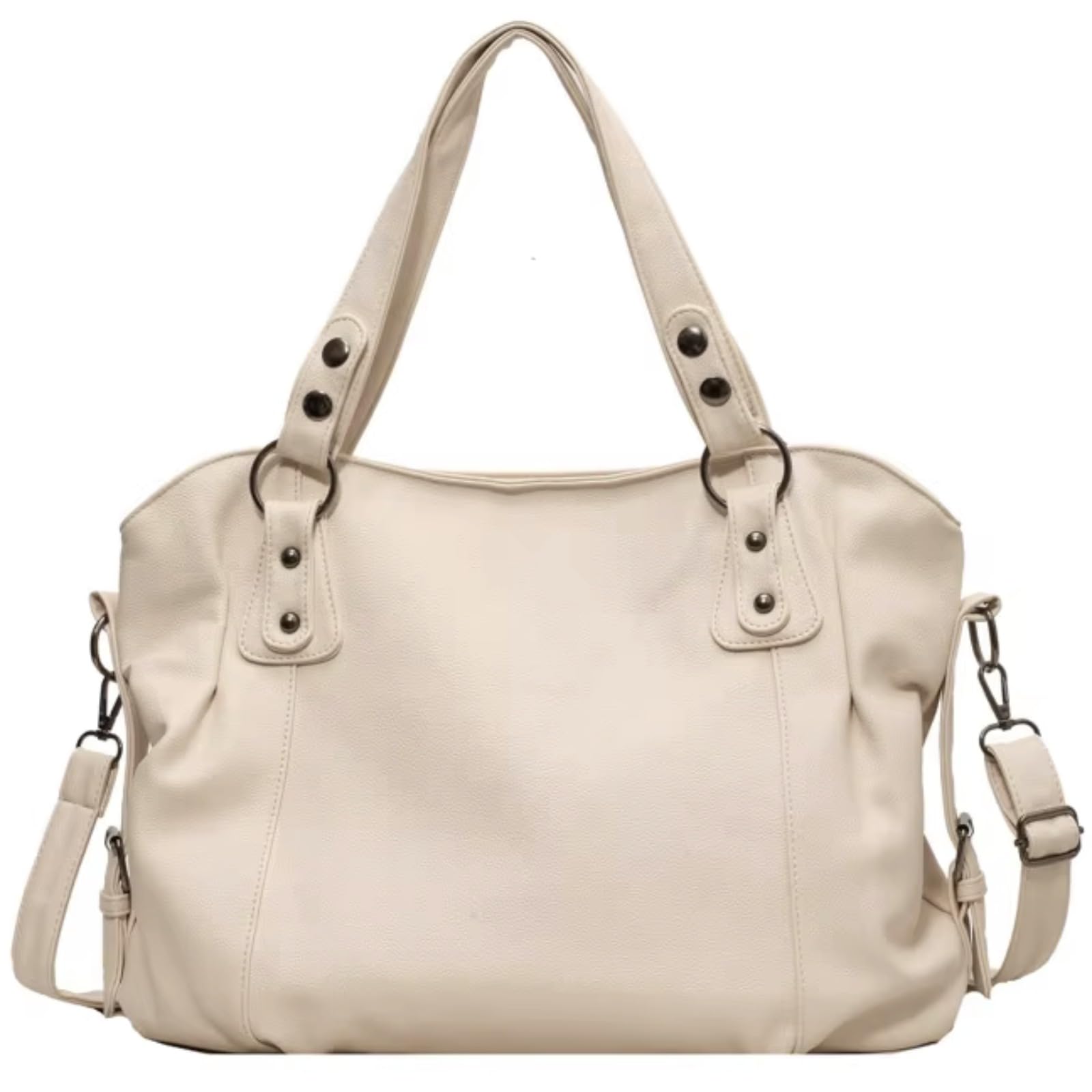 Grand Sac à Main En Cuir Souple Vintage - Bandoulière Amovible, Sac Quotidien Pour école, Travail, Sorties