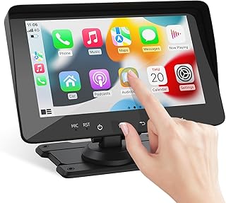 CarPlay Screen for Car, Compatible with Apple CarPlay & Android Auto Car Play Dash Mount 7 Inch Display Touch Screen Portable Car Stereo with Bluetooth Plug and Play Easy Use Add to Any Car