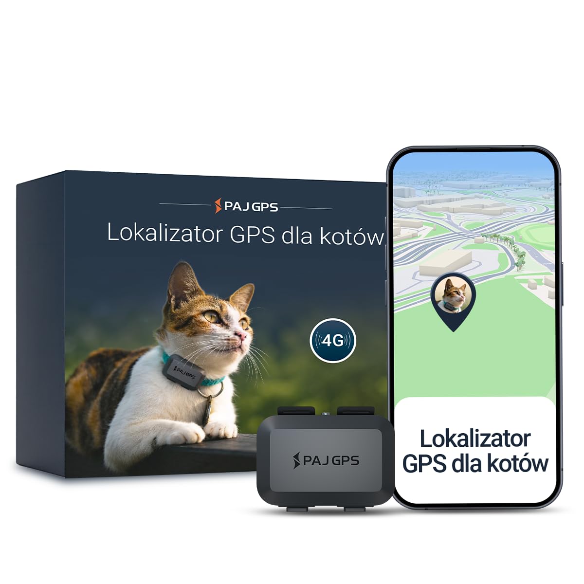 Lokalizator GPS PAJ Mini dla kotów z obrożą – śledzenie na żywo 4G, alarmy przed ucieczką + śledzenie na żywo w Europie – geofencing, 100% wodoodporność, pasuje do większości obroży i szelek – czarny