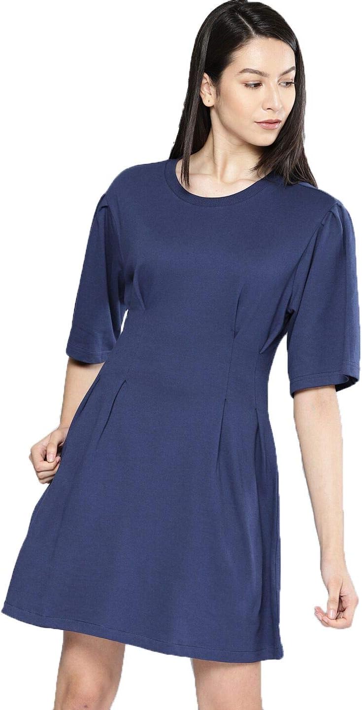 Women Cotton Pink A Line Dress by Anushka Sharma(Knee Long)