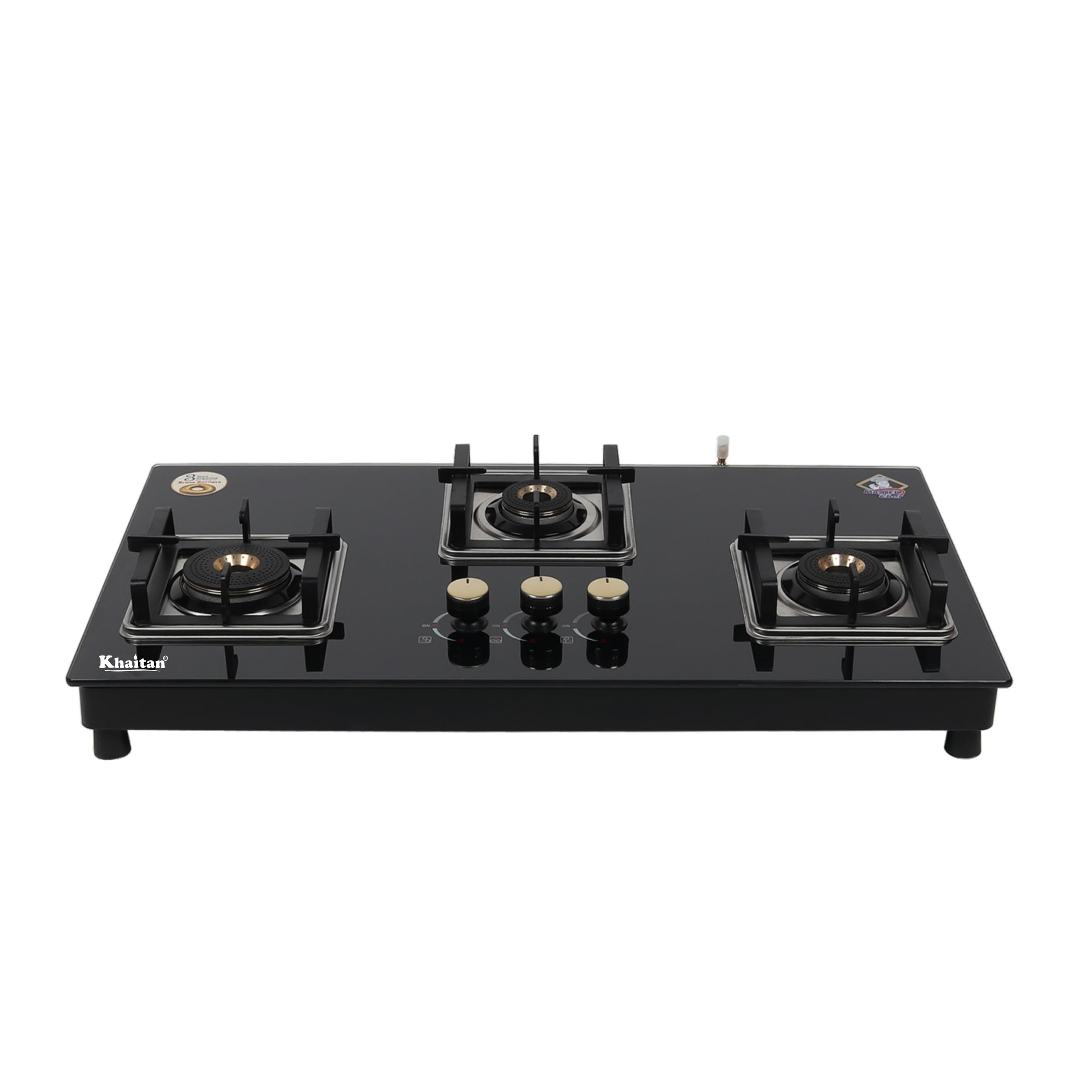 Khaitan Tempered Glass 3 Burner Saphire Black Luxury Hobtop, Automatic Ignition Toughened Top Cooktop Gas Stove With 1 Year Warranty (B0D1C62TXL) Amazon Price History, Amazon Price Tracker