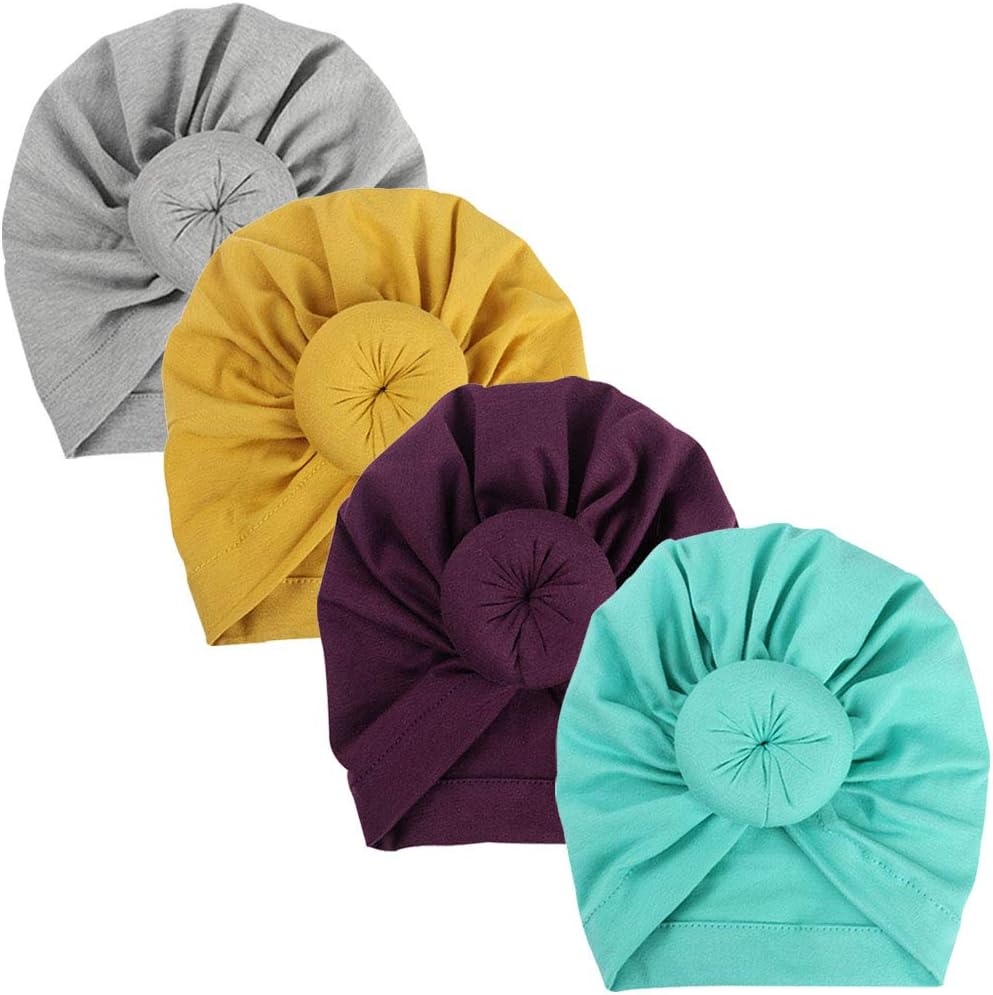EMPHY 3Pcs Baby Infant Headbands Bohemian Head Knot Wrap Hat 0-6M (S2)