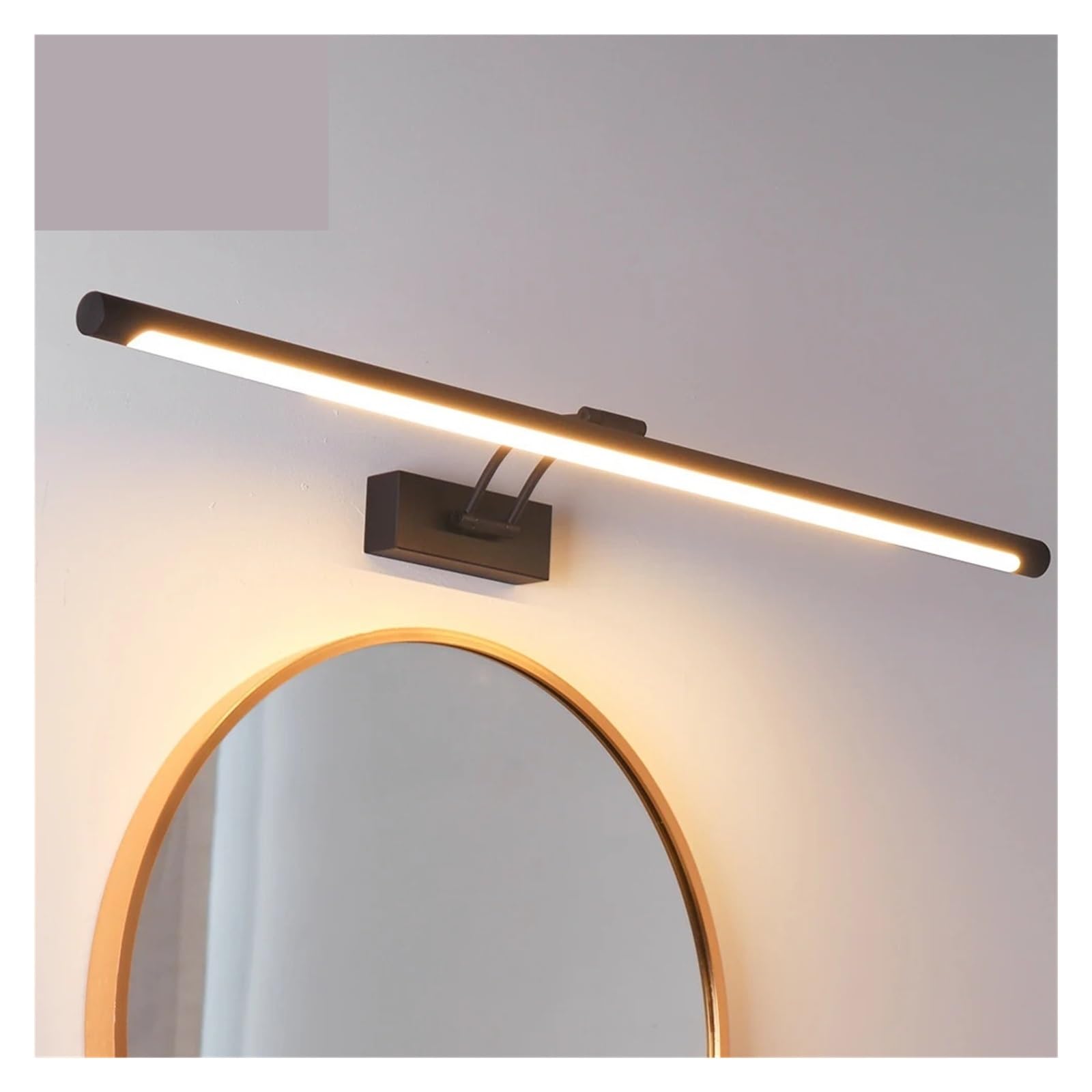 Lampa ścienna LED 16W 20W Kinkiety ścienne Nowoczesne oświetlenie łazienkowe AC90-260V Oświetlenie obrazów Czarny Srebrny(Warm2700-3500K,Black,16W 80CM)
