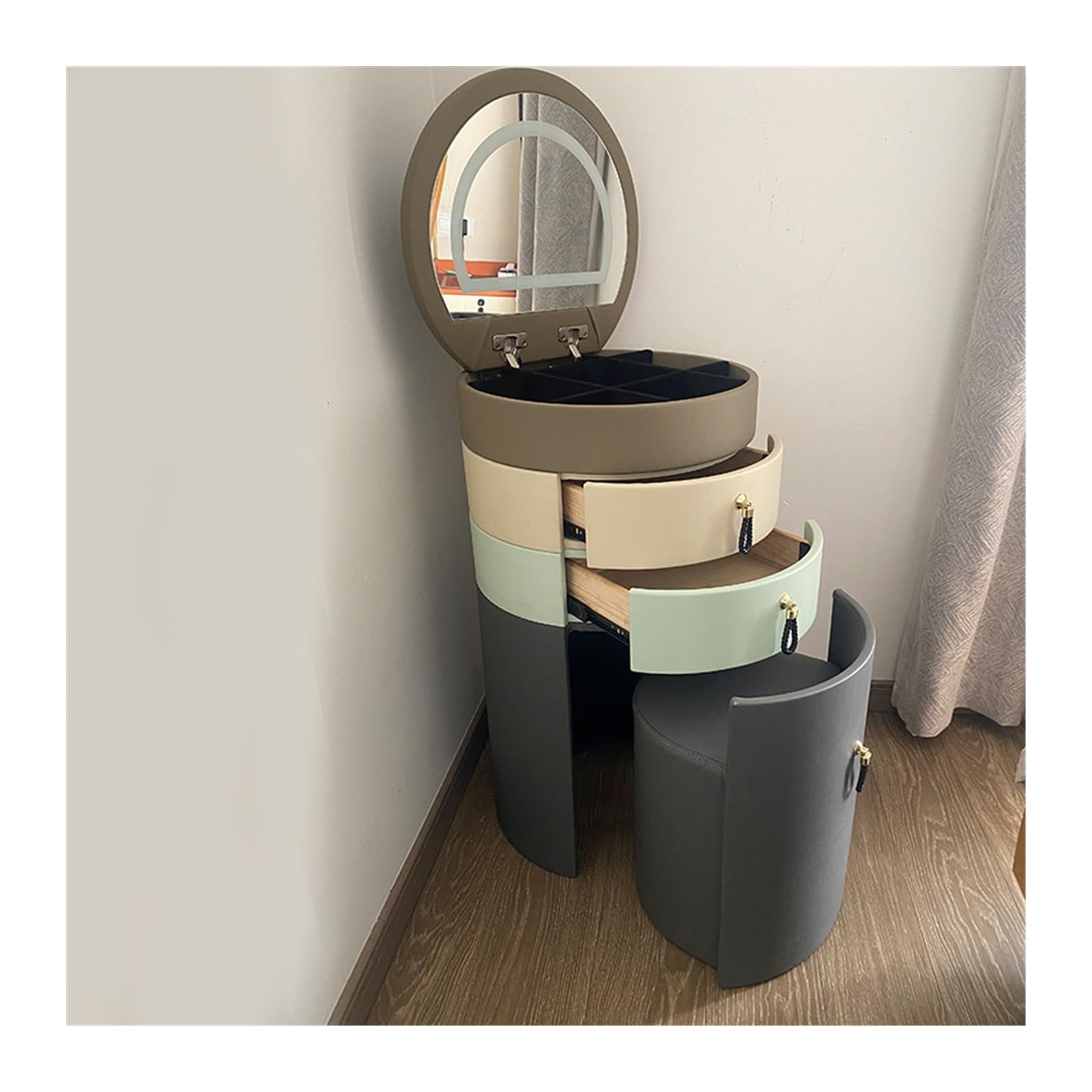 CGCSYZ Vanity Desk Modern Luxury Vanity Table Bedroom Mirror Makeup Chair Dressing Table Bedside Study Service Lounge Suite Furniture Makeup Dressing Table (B)