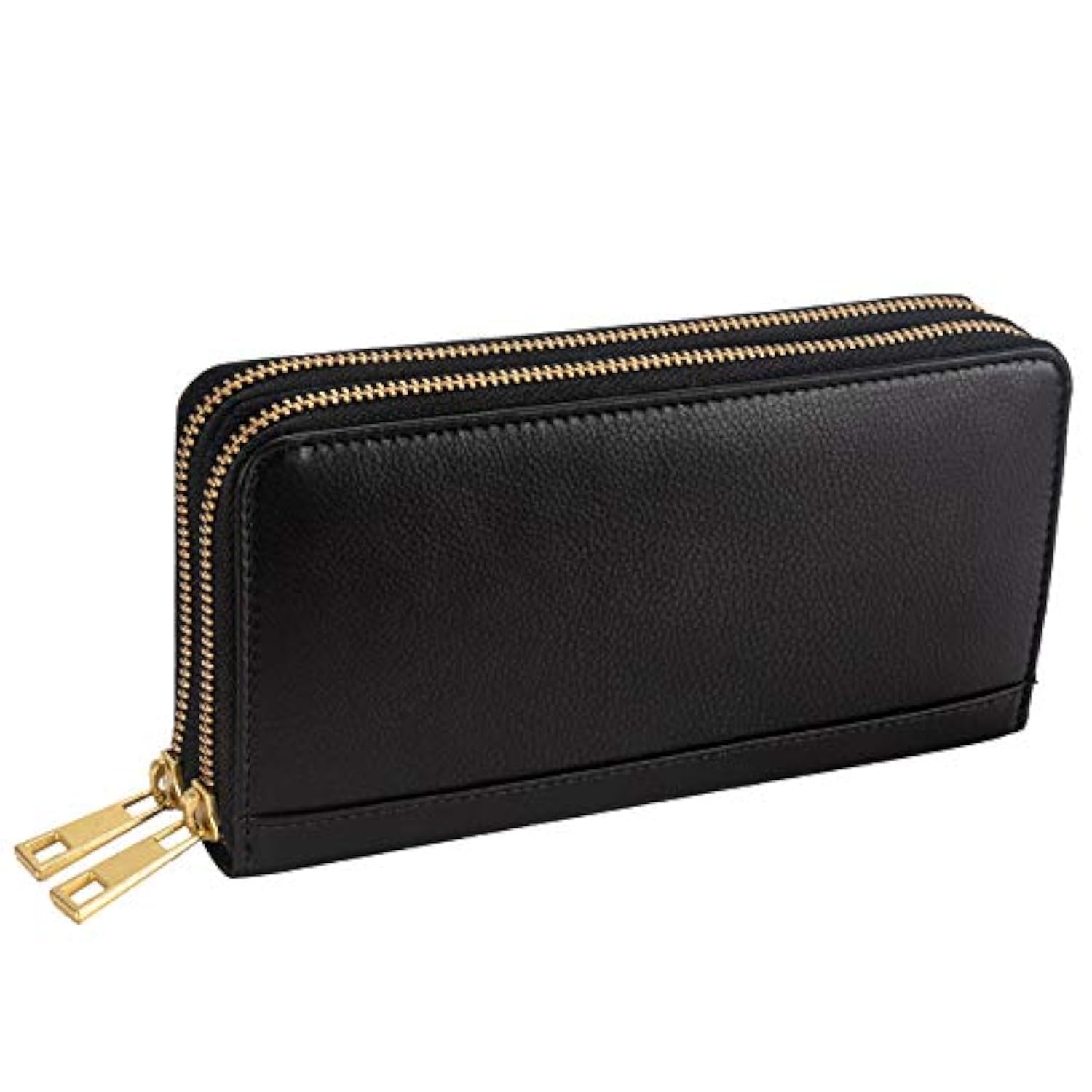 Black Leather Ladies Wallet for Women, Black+Grey, Casual