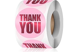 Personalized Pink Thank You Roll Stickers for Small Business