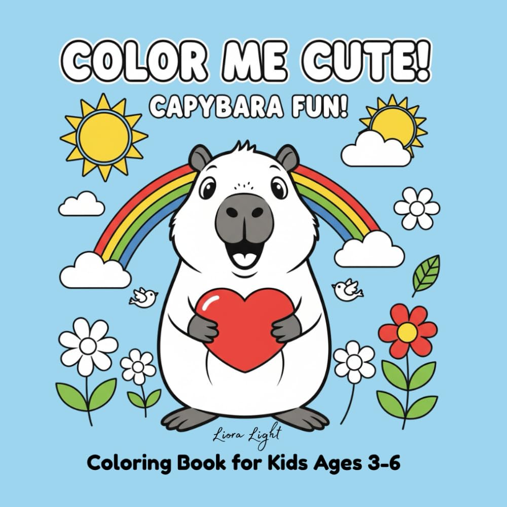Color Me Cute! Capybara Fun! Coloring Book for Kids Ages 3-6: Cute and Easy Capybara Coloring Pages for Kids