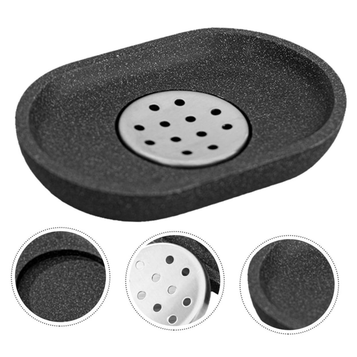 PRETYZOOM 6piezas Jabonera De Inoxidable y Organizador Sin Acumulación De Agua para Jabón y Decoración De Lavabo Elegante