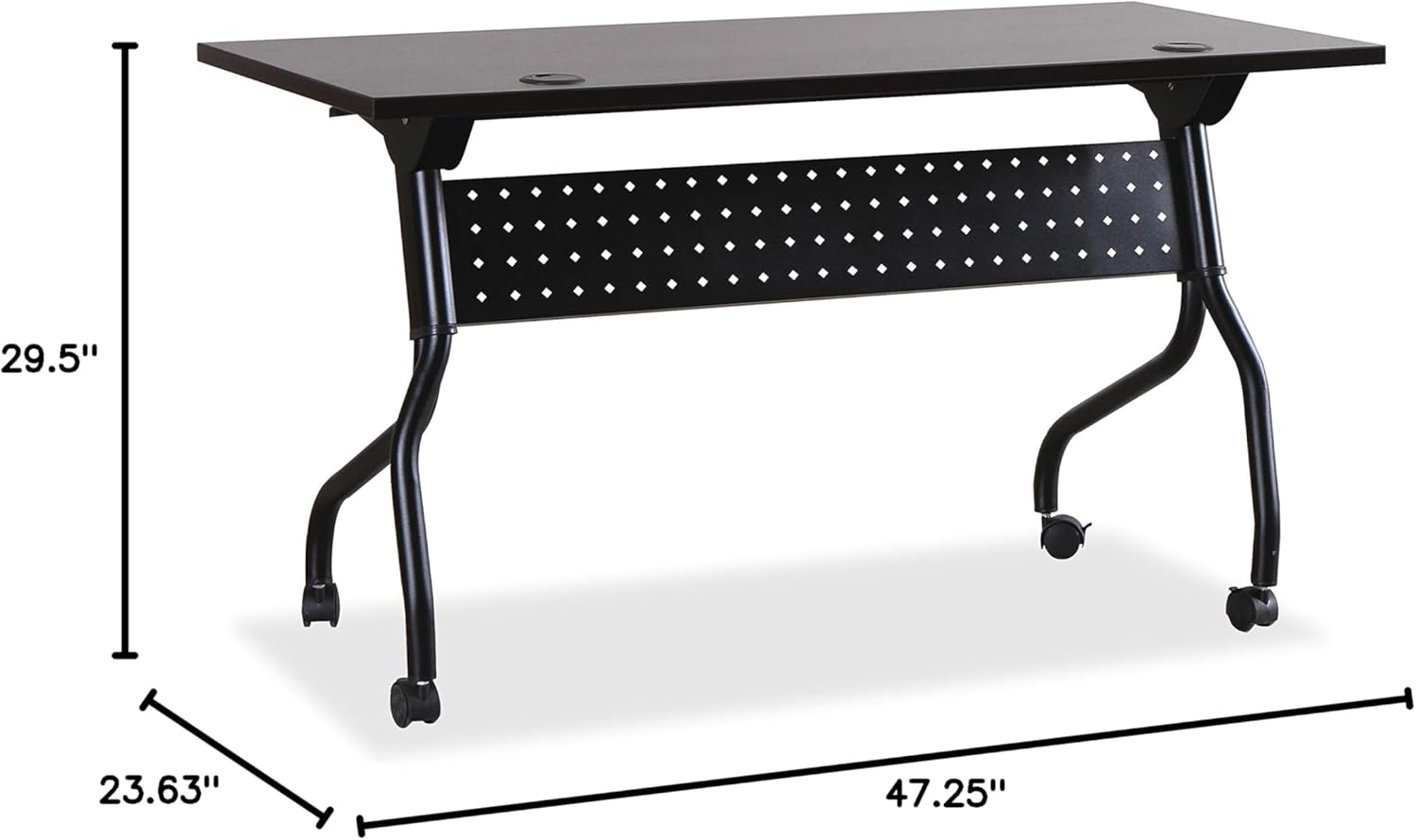 Espresso and Black Metal Rolling Training Table