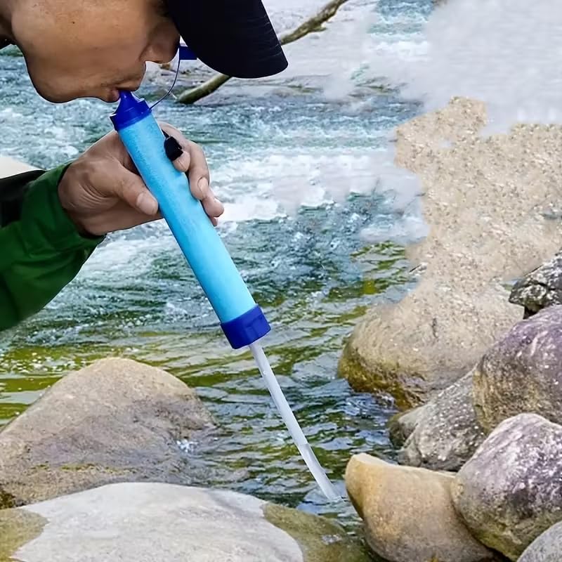 1Pc Outdoor Water Filter Straw, 0.01 Micron 4-Stage Filtration, Portable Survival Purifier for Travel, Wilderness, Emergency - ABS Material