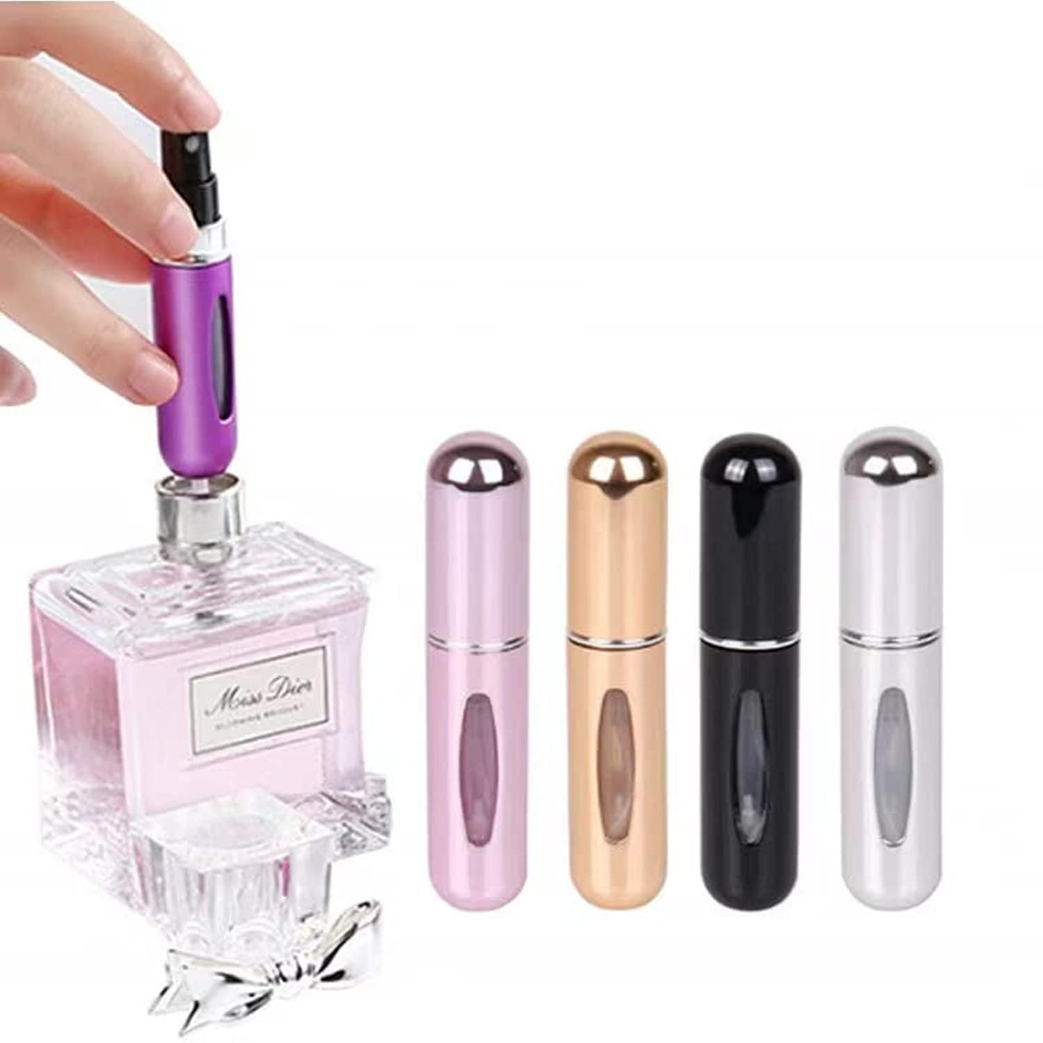 3 adet 5 ml Taşınabilir Mini Doldurulabilir Parfüm Şişesi Sprey Kokulu Pompalı Boş Kozmetik Kapları Püskürtme Şişesi Seyahat Aracı için
