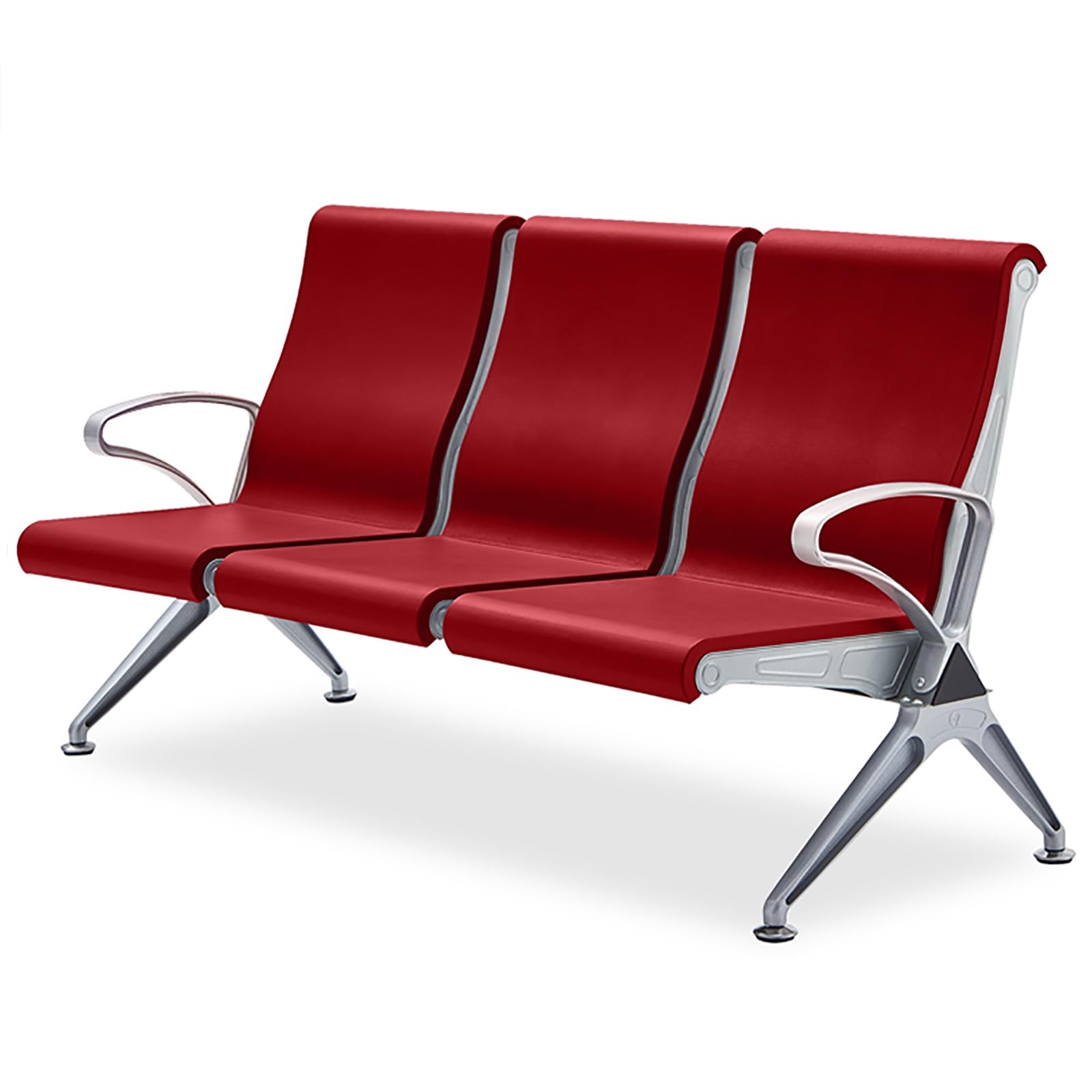 SaryEdge High Back 3-Seater Reception Bench with Armrests - Stylish Furniture for Airports, Banks & Salons, Durable & Comfortable Seating,