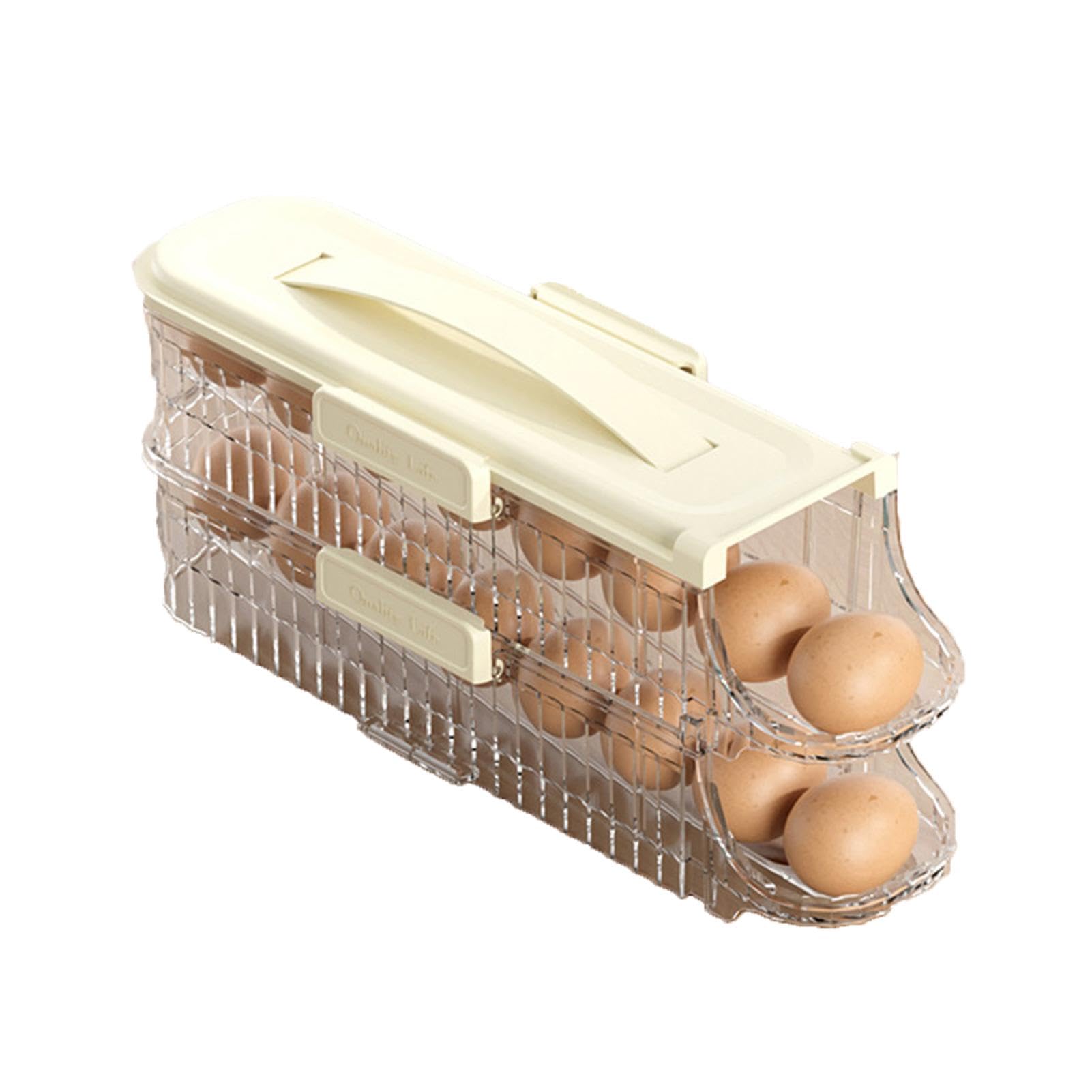 Automatische Rollende Eierdispenser Voor Opslag In De Koelkast Roldown Eierorganizer Voor Keukenopslag