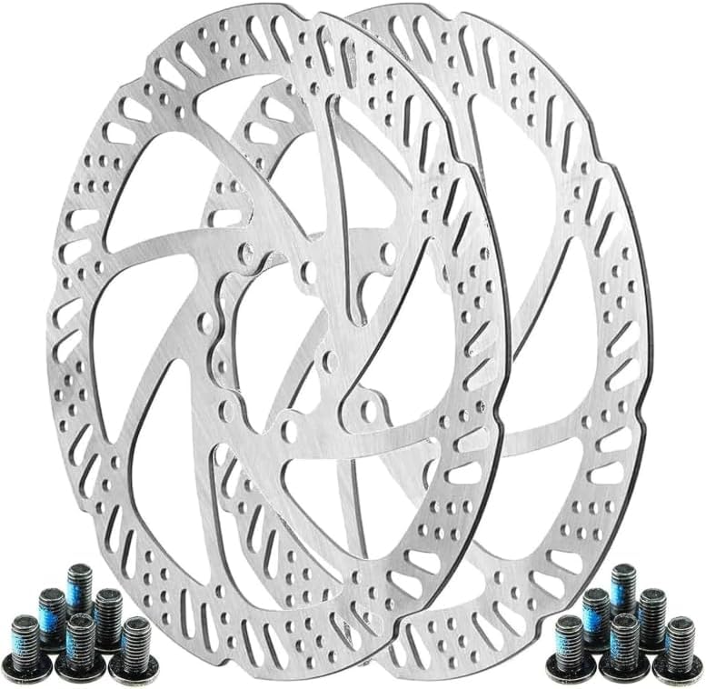2 pezzi dischi freno bici 160mm con 12 viti, 6 fori, compatibili MTB e bici da strada, freni a disco ad alte prestazioni
