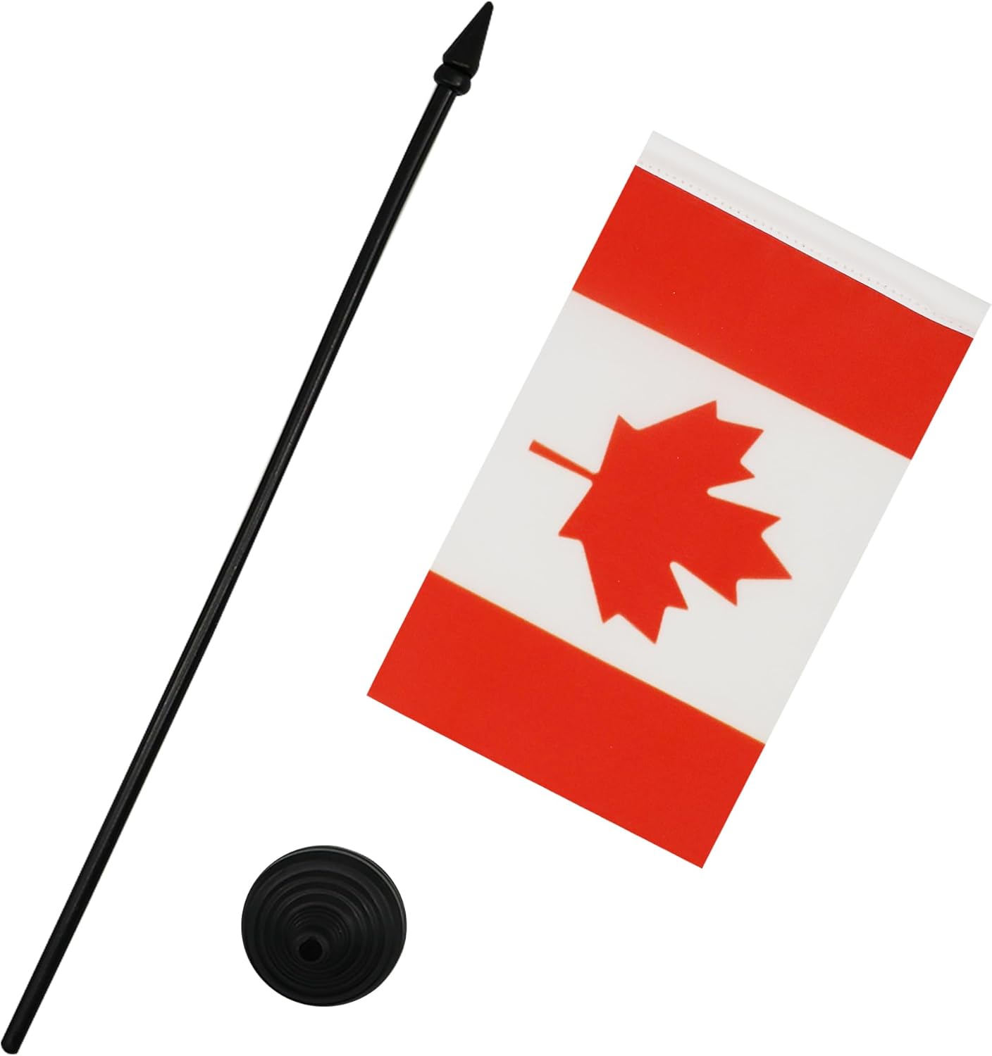 Canada Table Flag 4'' x 6'' - Canadian Desk Flag 15 x 10 cm - Black plastic stick and base - AZ FLAG - Image 3