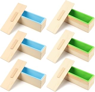 Set of 6, 42 oz Soap Loaf Box, Soap moldss for Soap Making with Wooden Boxes, Soap Bar Box Can Be Used for Homemade Soap Produce, Soap Making, Ideal Size and Large Capacity, by GNIEMCKIN(Blue & Green)