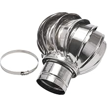 baca kapa , Paslanmaz  elik D ner Baca Kaputu Kapa , Spinner Anti-Downdraught  o u Standart Baca Saks s na Uyar D ner T rbin Vantilat r Ya mur ve Kar Kapa  Baca Koruyucu 100 mm/3,9 in