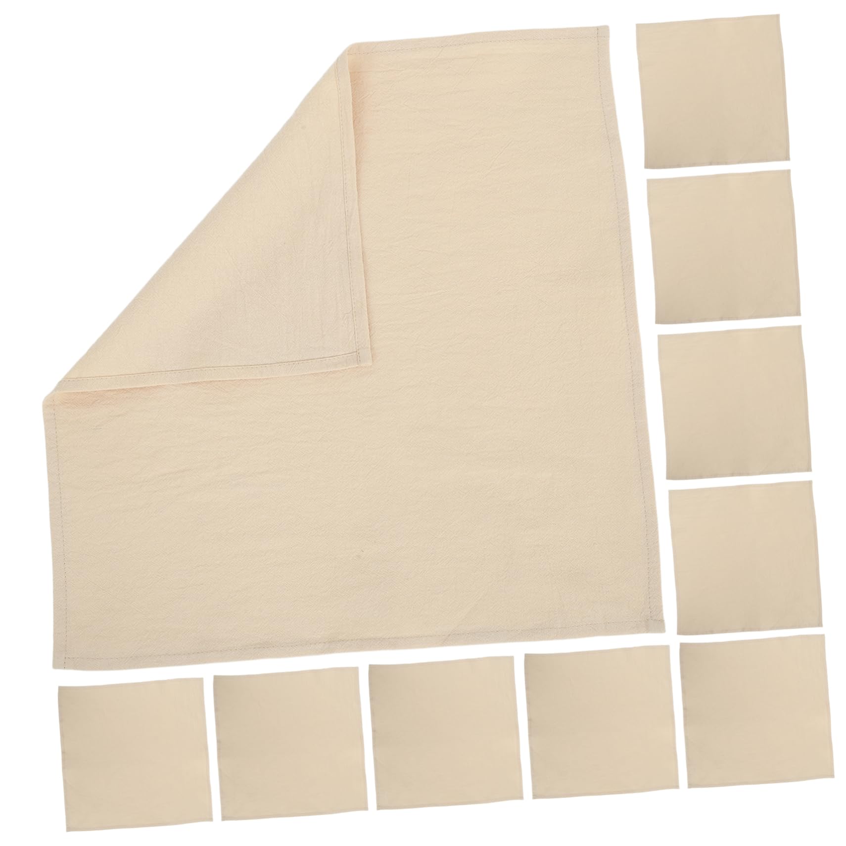 Serviettes de table beige en lot de 12 pour vos repas de mariage et grandes fêtes de famille