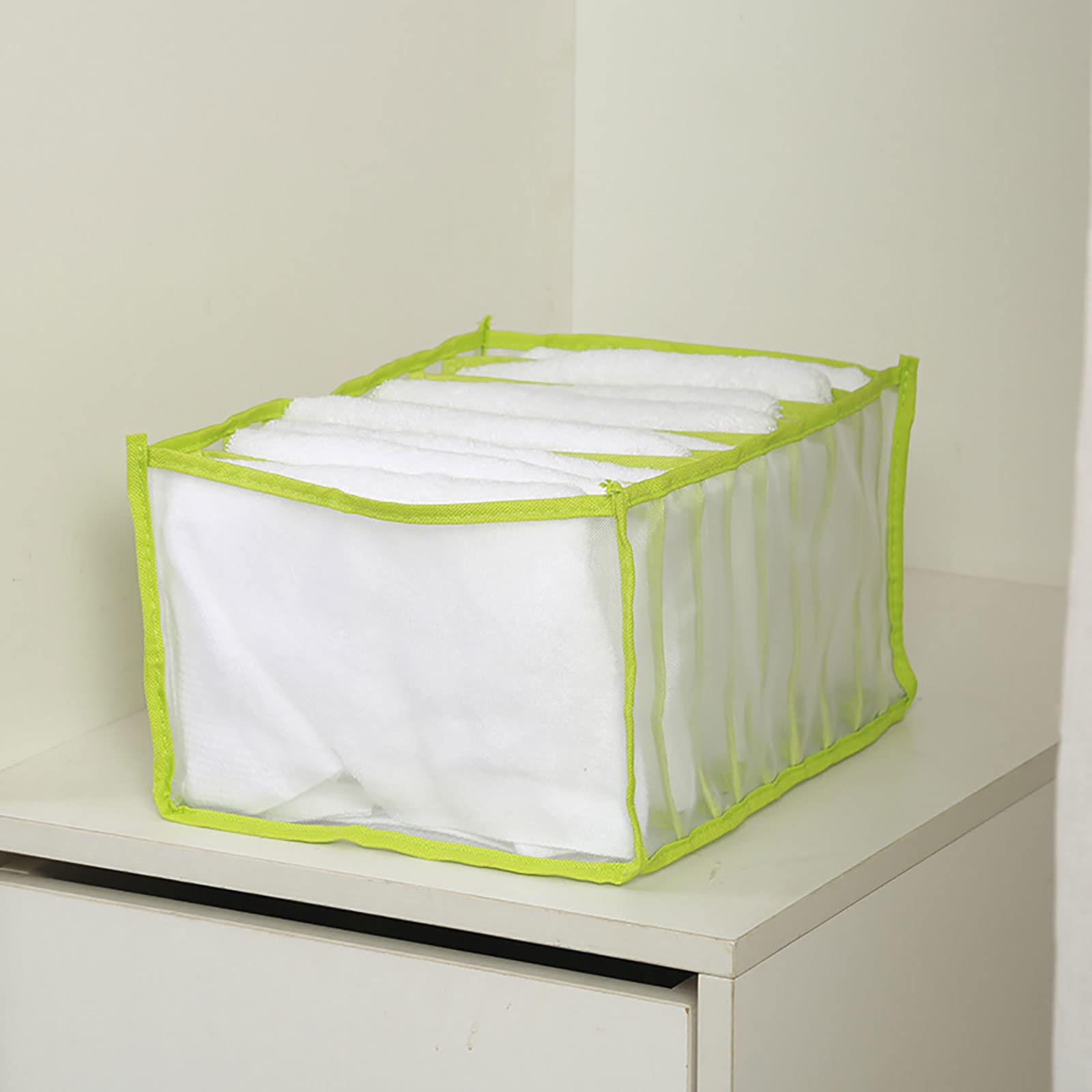 Garde-Robe Organisateur de vêtements pour tiroirs Boîte de séparation en Maille Pliable Lavable 2 boîtes de Rangement pour Ranger Les Chaussettes sous-vêtements Cravates Jeans Pantalons déco