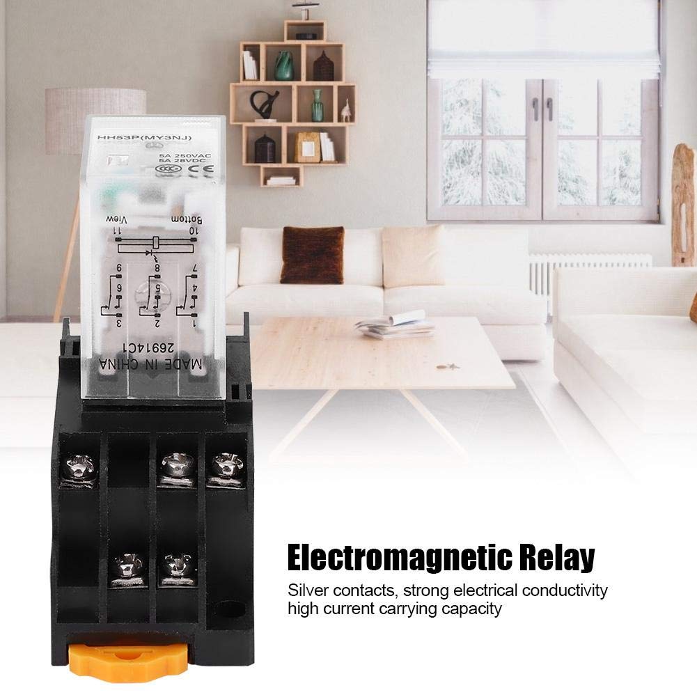 2 Relais Électromagnétiques Miniatures 24VDC/220VAC - 11 Broches, 5A, Contacts Argent - Pour Automatisme Et Électroménager