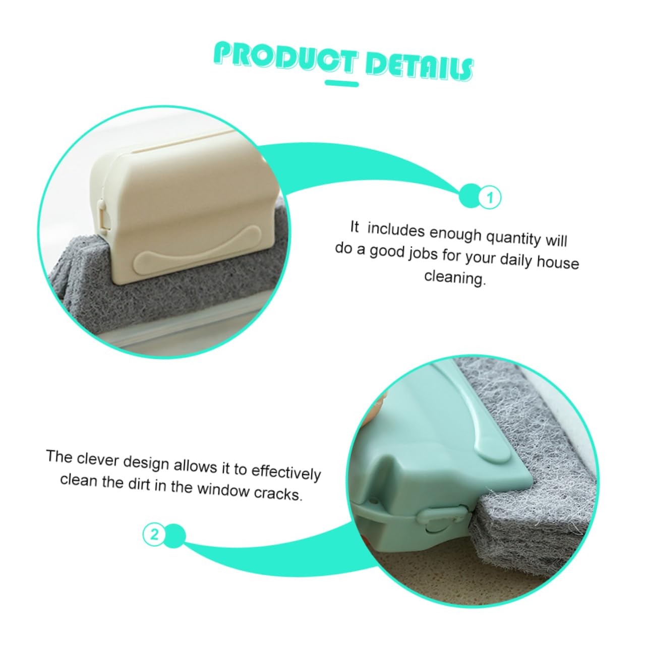 PACKOVE 2 Set Spazzole Per Fessure Finestre Spazzole Multifunzionali Per Scanalature E Facile E Spazi Stretti Materiale Resistente Con Antiscivolo Colori 9 Pezzi*2