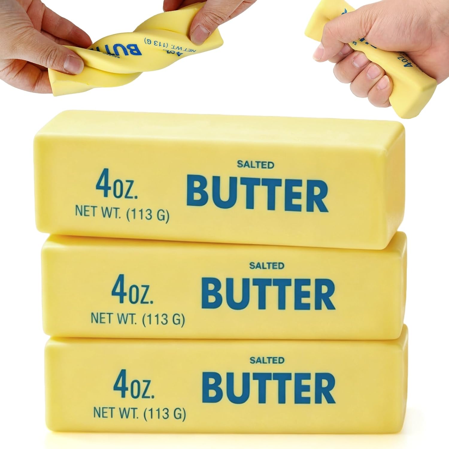 3 Pack Butter Squishy- Slow Rising Fidget Toys, Novelty Stress Relief Squeeze Toy for Adults & Kids, Party Favors Gift Sensory Toy (3 PCS)