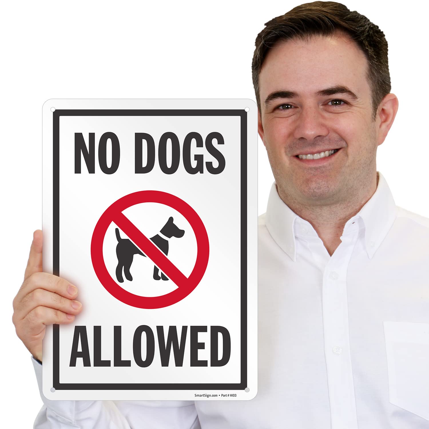 SmartSign No Dogs Allowed Metal Sign - 14x10 Inch, Rustproof Aluminum, UV Protected | Athletic Field Sign - View #10